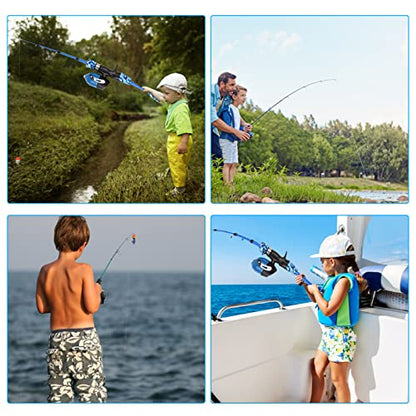 Kids Fishing Rod and Reel Combo Full Kit 1.2m/1.5m Telescopic Casting Rod Pole with Spincast Reel and Hooks Lures Swivels Carry Bag - color: Pink, size: 1.2 m