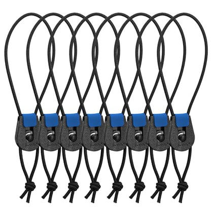 SAMSFX Fishing Rods Belt Stretchy Wrap Pole Straps Elastic Cable Ties for Casting, Spinning & Fly Rods - color: 4pcs, Black & Blue