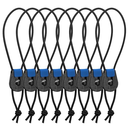 SAMSFX Fishing Rods Belt Stretchy Wrap Pole Straps Elastic Cable Ties for Casting, Spinning & Fly Rods - color: 4pcs, Black & Blue