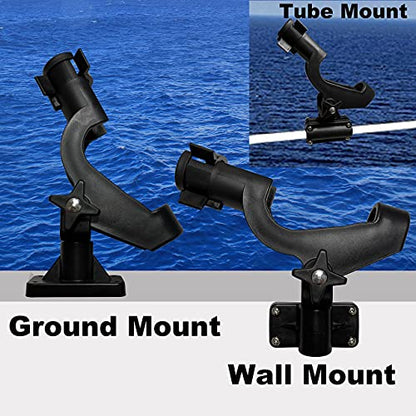 HiUmi Adjustable Rotatable Plastic Fishing Rod 3 Mount Rack Holder Bracket Boat Canoeing Rowing Mount Kit Kayak Side Rod Holder - color: RH50-2Pack