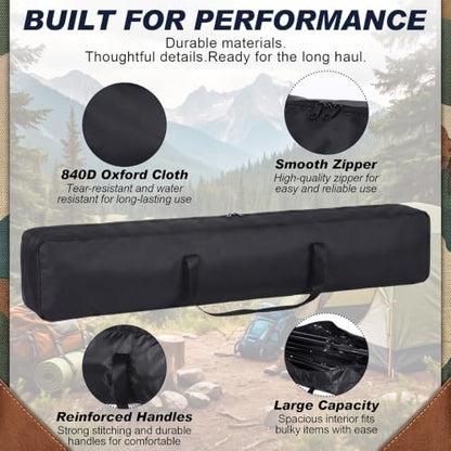 3 Pcs Tripod Carrying Case Bag Water Resistant Durable Lightweight Multifunctional Tripod Carrying Case with Heavy Duty Suit for Tent, Fishing Pole, Lights, Cameras(Black,39 x 8 x 8 in) - size: 39 x 8 x 8 in