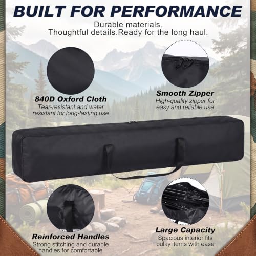 3 Pcs Tripod Carrying Case Bag Water Resistant Durable Lightweight Multifunctional Tripod Carrying Case with Heavy Duty Suit for Tent, Fishing Pole, Lights, Cameras (Black,47 x 8 x 8 in) - size: 47 x 8 x 8 in