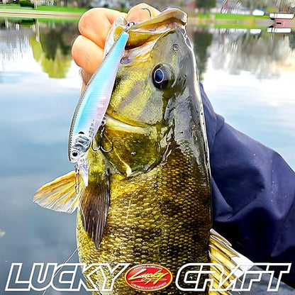 LUCKY CRAFT Pointer 100SP, Jerkbait Side by Side Action Tournament Winning Perfect Wobbling Freshwater Lake Bass Fishing Champion Bait - color: 832 Original Wakasagi