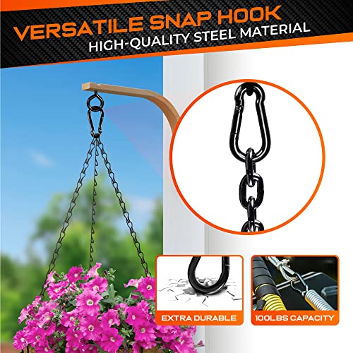 PAMAZY 12Pcs 2In Spring Snap Hooks, Utility Hook Clip, Heavy Duty Rope Connector, Quick Link Snap Hooks for Indoor and Outdoor, Hanging, Camping, Fishing (12Pcs 2In) - size: 12Pcs 2In