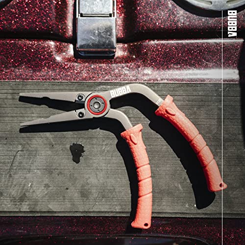 BUBBA Pistol Grip Stainless Steel Pliers, Spring Loaded with Crimping Tool and Anvil Cutter, Lanyard Hold and Sheath