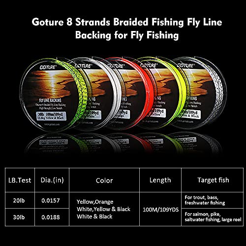 Goture Fly Line Fishing Line Weight Forward Floating Fly Line Double Micro Welded Loops Freshwater Saltwater Beginner Expert General WF2 3 4 5 6 7 8 9 10WT Olive Orange Yellow Moss Green(Olive, WF1F) - color: C: Fly Line Backing-Yellow