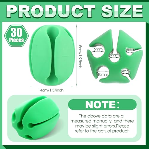 30 Pieces Silicone Fishing Rod Holder Straps Portable Fishing Rod Fixed Ball Rubber 5 Hole Lightweight Tackle Ball for Fish Enthusiasts Portable Fixed Straps Rubber - color: Green
