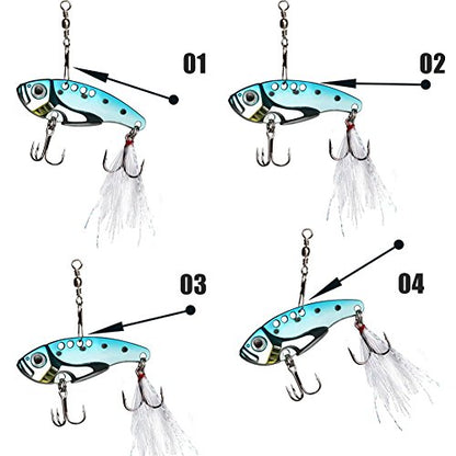 Sougayilang Spinner Spoon Blade Swimbait Freshwater Saltwater Fishing Tackle Lures and Baits-4pcs