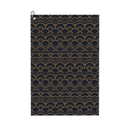 Black Fish Scales 1 Print Golf Towel (24" X 16") with Carabiner Clip Microfiber Cleaning Cloth Waffle Golf Bags Accessories for Lover Retirement Birthday Gifts