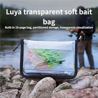 Tackle Binder Bag Include 10/5 Detachable Pocket Fishing Lures Storage Artificial Spoon Baits Organizers Spoon Organizers Artificial Crank Tackle Binder Includes Detachable Pocket - color: 5 pages