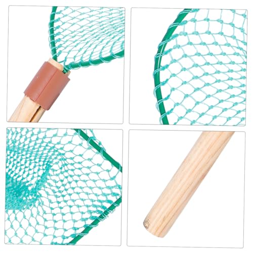 Wood Handle Fishing Net 30cm Small Frame with Large Mesh Netting for Outdoor and Household Fishing Handheld Fish Landing Net Accessory for Freshwater