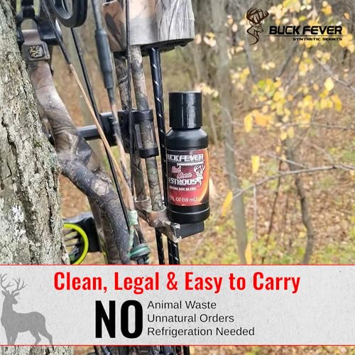 Buck Fever Red Moon Estrous – Synthetically Formulated Deer Liquid Attractant – Non-Spoiling, Sweet Synthetic Buck Attractant Scent – Moisture Reactivated Mature Rutting Buck Scent - size: 2oz
