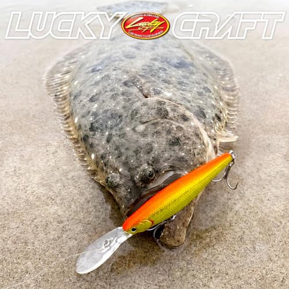 LUCKY CRAFT SW Staysee 90SP V2 – 3.5” Saltwater Jerkbait, Deep Diving Suspending Minnow Lure for Halibut, Snook, Striped Bass & Inshore Gamefish - color: 718 Chartreuse Black Head
