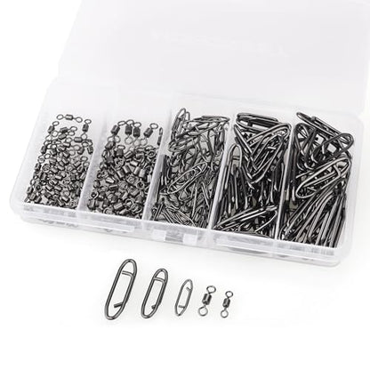 MOBOREST Fishing Swivels Snap Swivels Barrel Swivels with Snaps | coastlock snap, secure lock, 360° rotation, anti line twist, quick lure swap, 5 sizes, saltwater & freshwater fishing tackle
