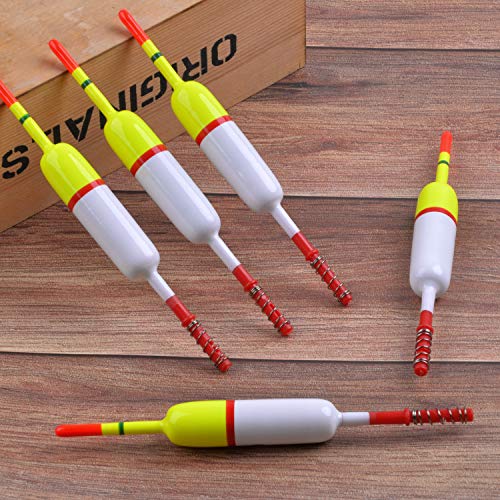 SILANON Slip Bobbers Fishing Floats and Bobbers Balsa Wood Slip Bobbers Floats Spring Bobbers for Crappie Catfish Trout Panfish Walleyes Fishing Bobbers 10pcs - color: 2.36in X 0.67in X 5.63in - 10pcs
