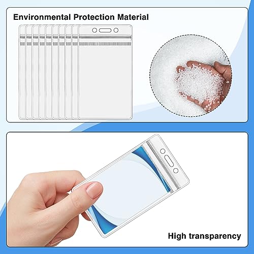 10 Pack Badge Holder Sealable Waterproof Holder Fit Credit Card for Nurses, School and Office