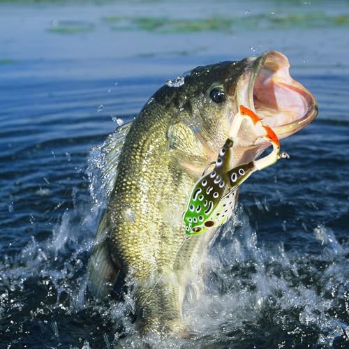 10 Pcs Frog Fishing Lures,Topwater Frog Fishing Lures,Freshwater Soft Simulated Frog Bait,Frog Artificial Soft Bait for Freshwater Saltwater