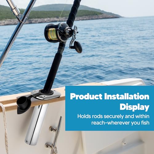Amagogo Boat Fishing Rod Holder, Black Plastic, Fishing Rod Holders, Rod Holder, Fishing, Middle height: 19.5cm/7.68inch, Outer diameter: 4.84cm/1.91inch, Inner diameter: 4.2cm/1.65inch
