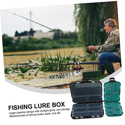Kisangel 2pcs Portable Fishing Gear Boxes Lure Storage Organized Tackle Storage for Outdoor Activities