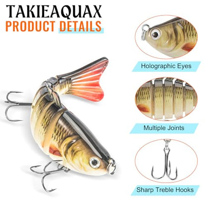 Swimmax for Saltwater and Freshwater, Realistic Fishing Lures for Bass Trout Crappie Walleye Pike Bluegill Salmon, Swimbait for Bass Fishing, Amazing Fishing Gear Gifts for Family