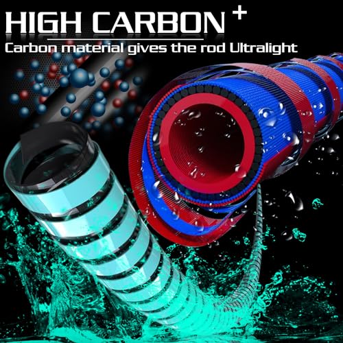 Sougayilang Baitcasting Fishing Rod and Reel Combo, Medium 6'/7' Low Profile with SuperPolymer Handle (2 Pieces 7ft Left) - color: Cast-Left hand-6'0''-Medium