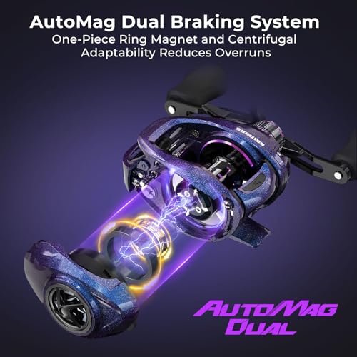 KastKing Royale Legend Pro Baitcasting Reels - AutoMag Dual Braking System Fishing Reel, Arch Resistance Control, 16 Lbs Carbon Drag, 5.5oz Lightweight, 8.0:1 Gear Ratio, 11 + 1 Stainless Steel BB - color: Left Handed-8.0:1