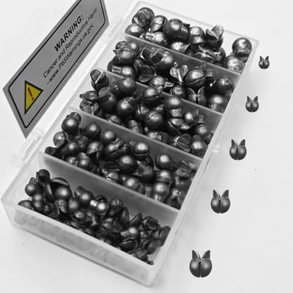 100/150Pcs Split Shot Fishing Weights – Premium Removable Fishing Sinkers,5/6 Sizes Assortment (0.02oz–0.14oz) for Freshwater & Saltwater Fishing - style: 100-duck