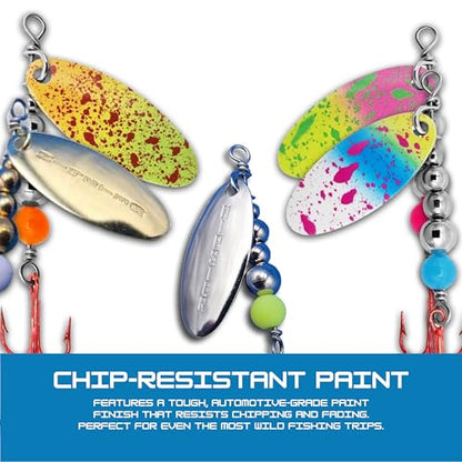 Hipster Pro Pack Rooster Tail Fishing Lures - Proven Inline Spinner Baits, Premium Trout Spinners for Trout and Salmon River Fishing, 100% USA Made by Hofmann's Lures - color: The Crushed Guppy