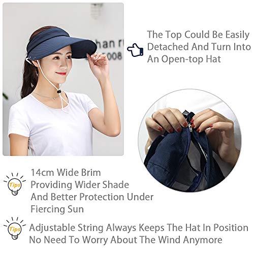 Wide Brim Sun Hat – Multifunctional UPF 50 Protection Bucket Fishing Hat Cap - color: Aqua, size: One Size