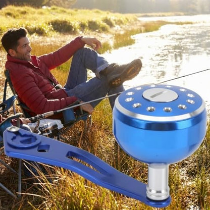 Baitcasting Reel Handle Replacement Parts, Aluminum Alloy Fishing Reel Rocker Arm with 8x5mm Mounting Hole, Lightweight Handle Grip for Baitcasting Reel Repair - color: Blue