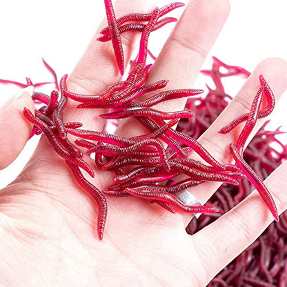 1 Pack Fishing Lures Soft Worm Bait Lifelike Bass Trout Freshwater Saltwater Artificial Lure Fishing Tackle Kit - color: Red, size: 3.1 inch