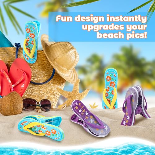 Creative Beach Towel Clip, Slippers Towel Clip, Travel/Pool Lounge Chair Essential, Oversized Cute Drying Clothes Clip（4 Pack） - style: Slippers