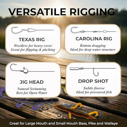 Wild Lizard Soft Lure, 5.5 Inch Scented Creature Bait for Bass Fishing, Active Legs & Tail, Dense Salt Body for Natural Sink, Ideal for Texas & Carolina Rig, 10-Pack - color: Pumpkin Brown
