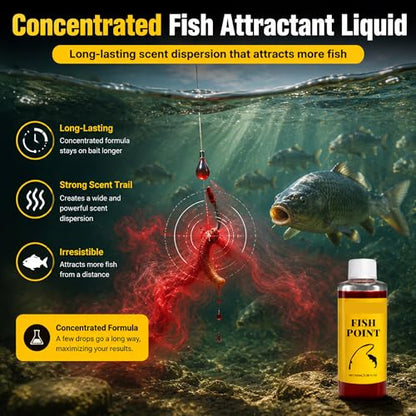 Concentrated Fish Attractant Liquid, 100ml Red Worm Liquid Spray - Powerful Bait Attractant Scent Bait Fish Attractant Liquid for Trout, Panfish and More, Enhances Scent & Improves Biteresponse (1PCS)