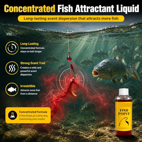 Concentrated Fish Attractant Liquid, 100ml Red Worm Liquid Spray - Powerful Bait Attractant Scent Bait Fish Attractant Liquid for Trout, Panfish and More, Enhances Scent & Improves Biteresponse (2PCS)