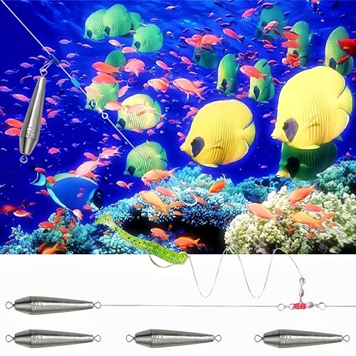 10PCS Fishing Weights, Inline Trolling Bullet Sinkers Double Ring Torpedo Fishing Weights Lead Drop Shot Fishing Weight Sinkers - 20g-50g - size: 1.5 oz - 8 Pack