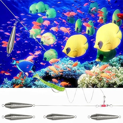 10PCS Fishing Weights, Inline Trolling Bullet Sinkers Double Ring Torpedo Fishing Weights Lead Drop Shot Fishing Weight Sinkers - 20g-50g - size: 1.5 oz - 8 Pack