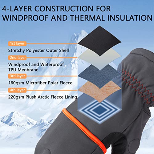 BASSDASH WinteFlex Insulated Ice Fishing Mittens Cold Weather Fingerless Gloves Water Resistant for Men Women Hunting - color: Grey/Black, size: XX-Large