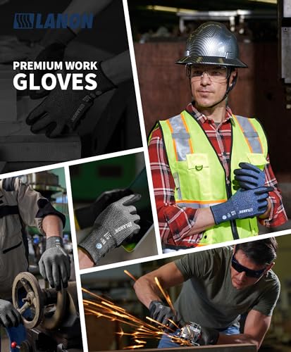 LANON Protection Gardening Gloves for Men Women, 2 Pairs Nitrile Coated Garden Gloves with Grip, Breathable B.COMB AIR Technique, Dusty Olive & Bluebird, Small - color: Dusty Olive & Bluebird (Nitrile), size: Small