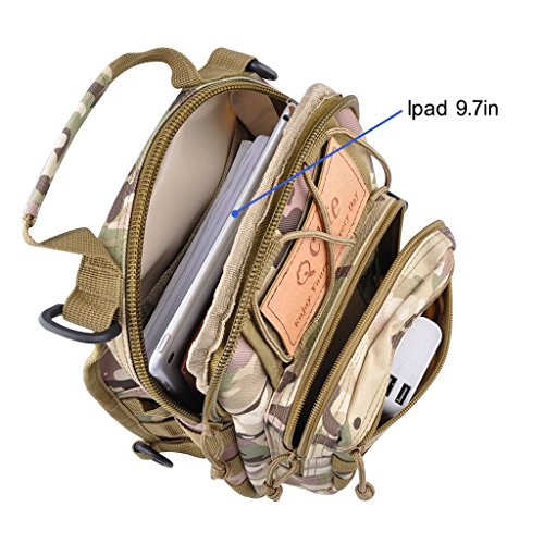 Qcute Tactical Backpack, Waterproof Military Cross-body Molle Sling Shoulder Backpack Chest Bag for Outdoor Every Day Carry - color: Cp Camouflage