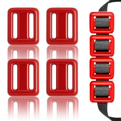 4 Pcs Scuba Weight Belt,Diving Weight Belt with Metal Block Buckle Coated Dive Weights Nylon Dive Belt Suitable for Free Diving - color: Red, size: 2.2lb