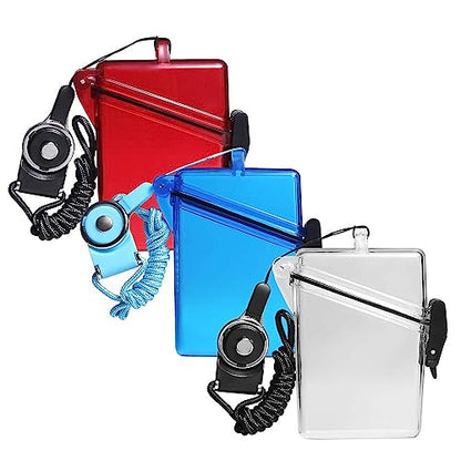 Sport Waterproof ID Card Badge Holder Case with Lanyard Cover Multiple Credit Cards, Registration, ins Card Heavy Duty Durable Locker Dry Box (Clear,2pack) - color: Clear,2pack