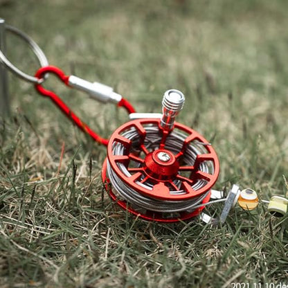 Reel, Aluminum Reels for Trout Pike Fly Fishing Winter Ice Wheel Fly Tackle Aluminum Saltwater - color: Blue with base, size: Standard