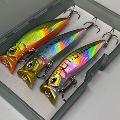 9cm/13g 3pcs/Box Floating Topwater Fishing Lures Surface Popper Fishing Lure Long Casting Artificial Bait Topwater Pencil Swimbait Wobblers Flounder Sea Bass Pike - color: A