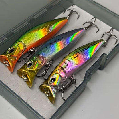 9cm/13g 3pcs/Box Floating Topwater Fishing Lures Surface Popper Fishing Lure Long Casting Artificial Bait Topwater Pencil Swimbait Wobblers Flounder Sea Bass Pike - color: A