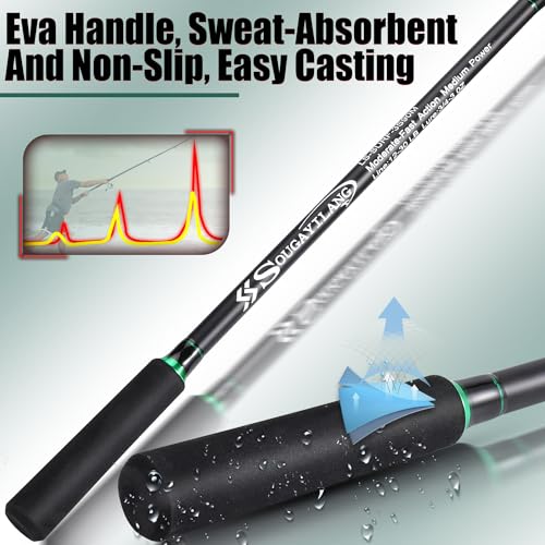 Sougayilang Surf Fishing Rod IM8 Carbon 3 Piece Travel Spinning Rod (9'/10'/11'/12') - size: 11'0"