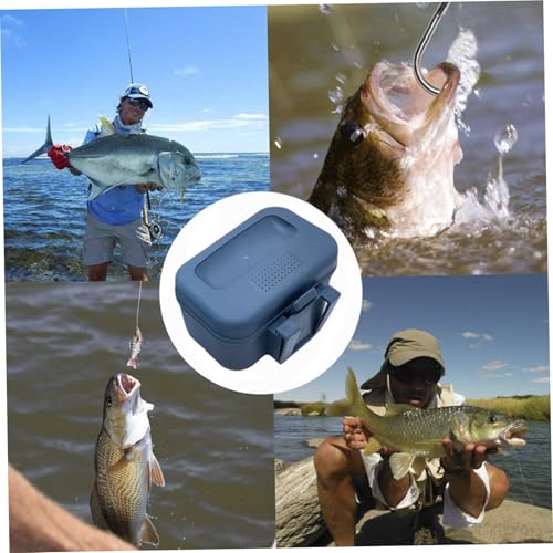 Worm Box, Plastic Fishing Live Bait Box, Breathable Holes Bait Bucket with Leakproof Lid, Clip on Worm Container for Belt