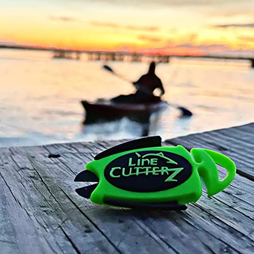 Line Cutterz Patented Dual Hybrid Ceramic Cutter + Stainless Steel Micro Scissors Fishing Line Snipper - Green - color: Green