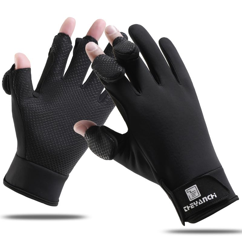 SUJAYU Fullfinger Fishing Gloves Men & Women, Ice Fishing Gear Hunting Gloves for Men Cold Weather, Kayak Glove Fishing Glove Cold Weather Hunting Gear Cold Weather Fishing Gear - color: Black, size: Large