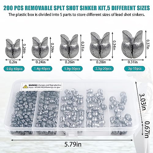 100 Pack Split Shot Fishing Weight Removable Clip On Fly Fish Line Sinkers Round Egg Fishing Sinker Saltwater Lead Weight Bass Fishing Freshwater - color: 3.0g - 100 Pack